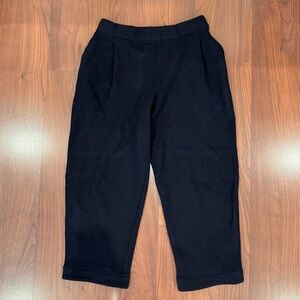 Cos Navy Blue Boiled Wool Cropped Barrel Pants size S